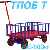 Тележка платформенная с поворотной осью ТПОБ 2Т (г/п 450-600 кг, 600х900 мм, колеса на выбор)